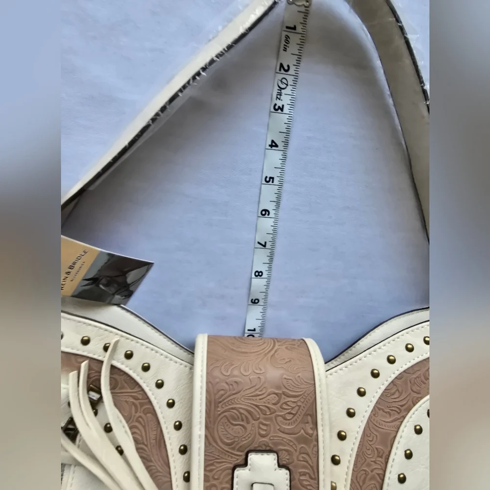Western‎ Style Embossed Ivory/Tan Shoulder Bag